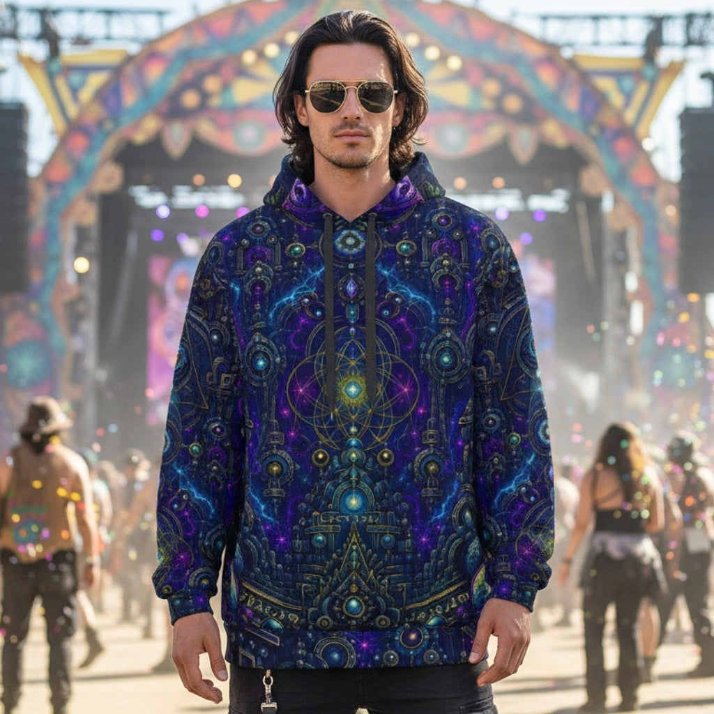 Celestial Temple Unisex Cotton Pullover Hoodie