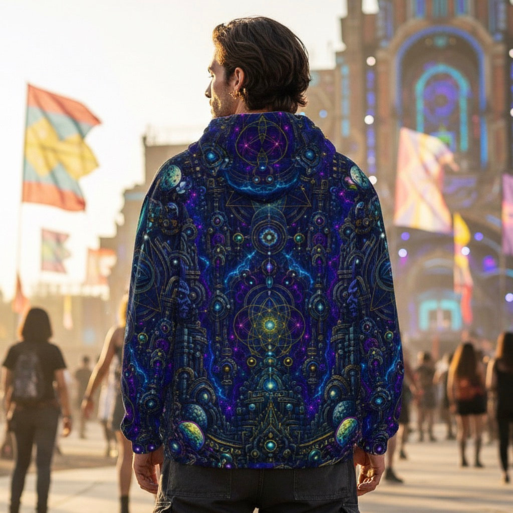 Celestial Temple Unisex Cotton Pullover Hoodie