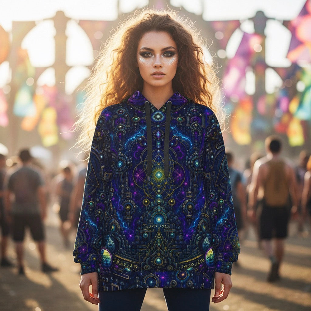 Celestial Temple Unisex Cotton Pullover Hoodie