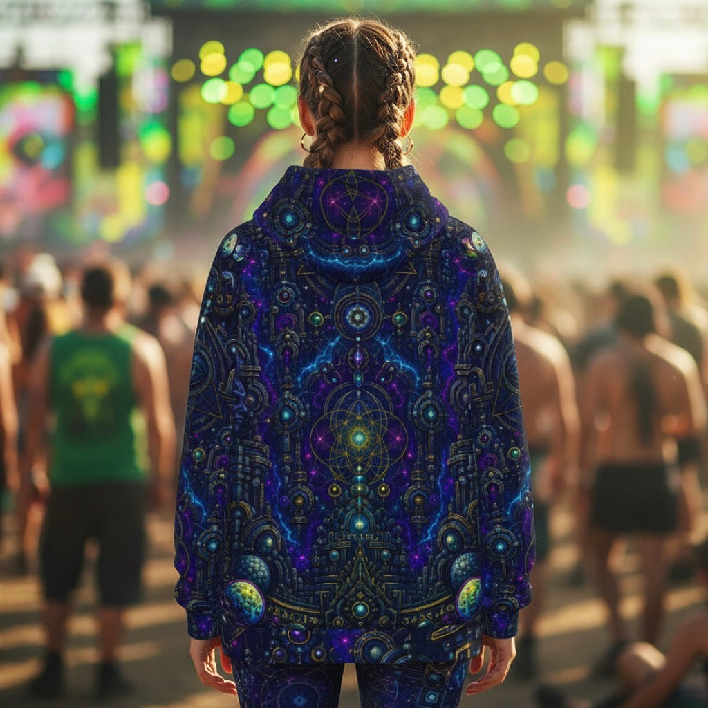 Celestial Temple Unisex Cotton Pullover Hoodie