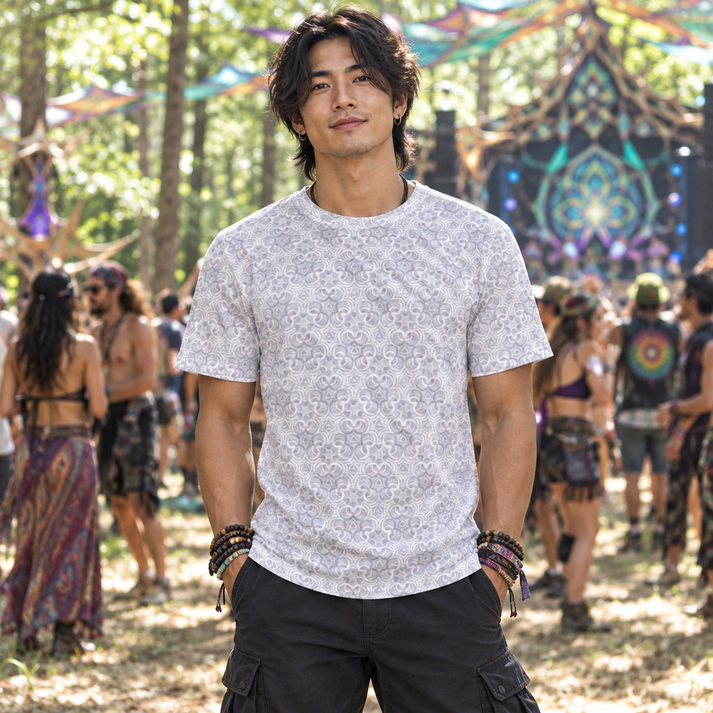 Cotton T-Shirt | White Fractal Bubble