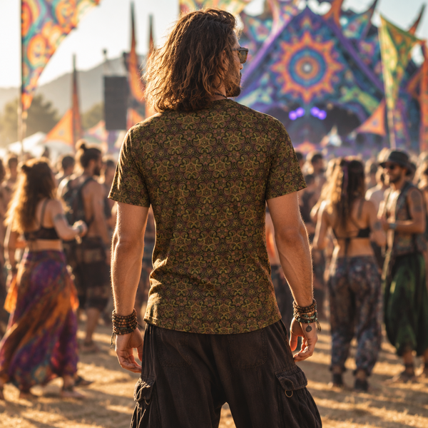 Cotton T-Shirt | Brown Fractal Bubble