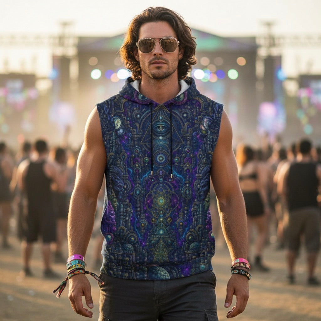 Cotton Sleeveless Hooded Tank | Celestial Temple