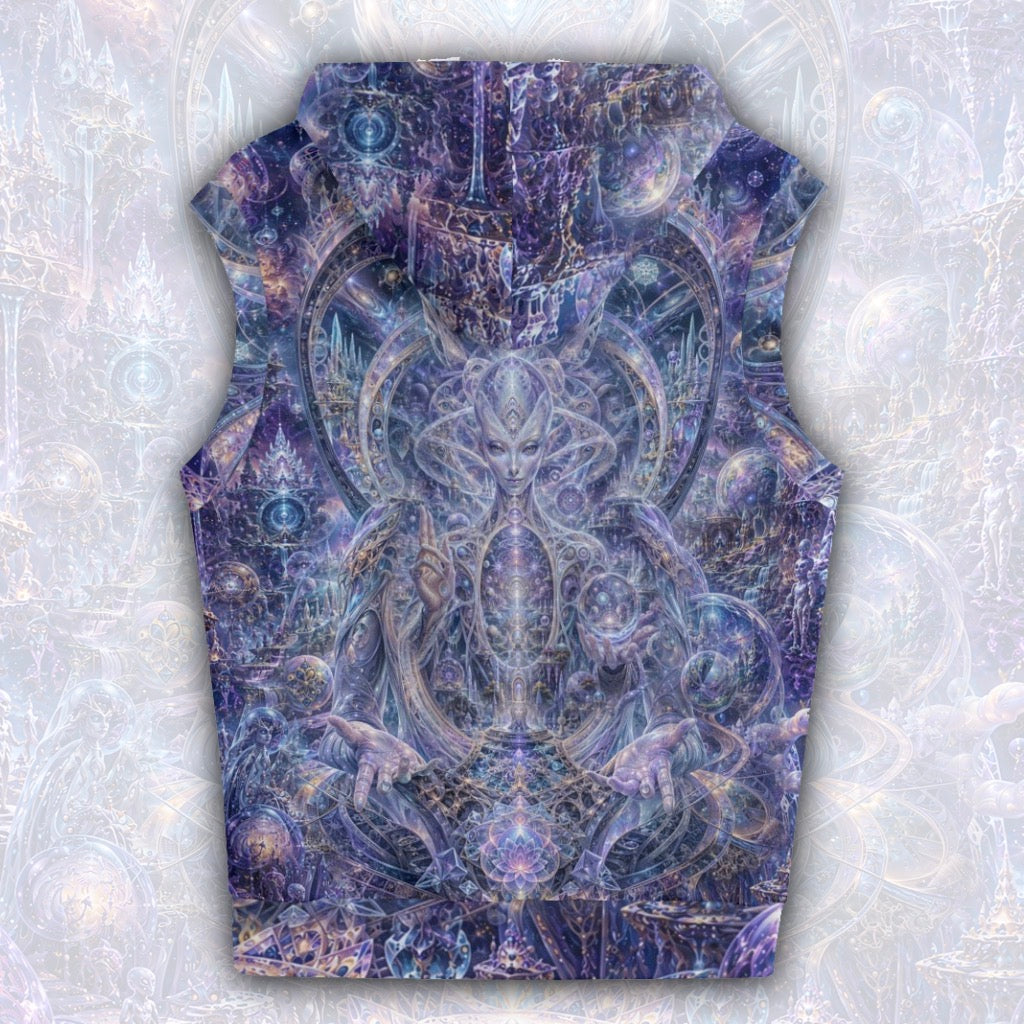 Cotton Sleeveless Hooded Tank | Galactic Alien Oracle