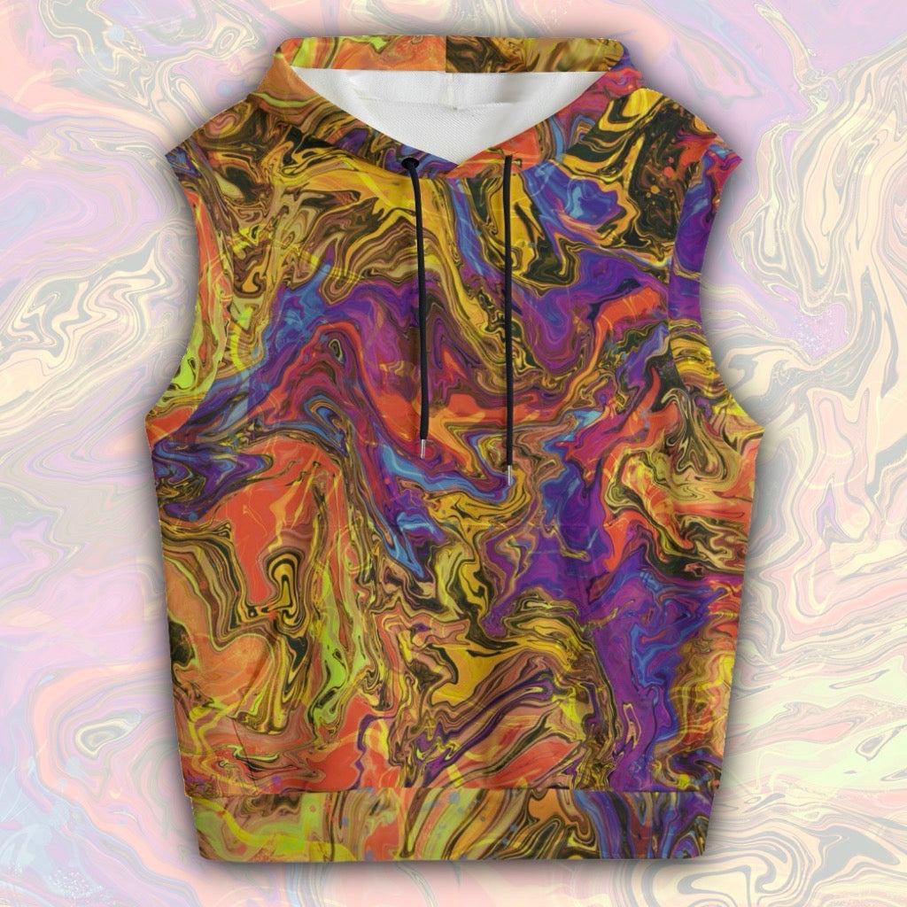 Cotton Sleeveless Hooded Tank | Liquid Fire