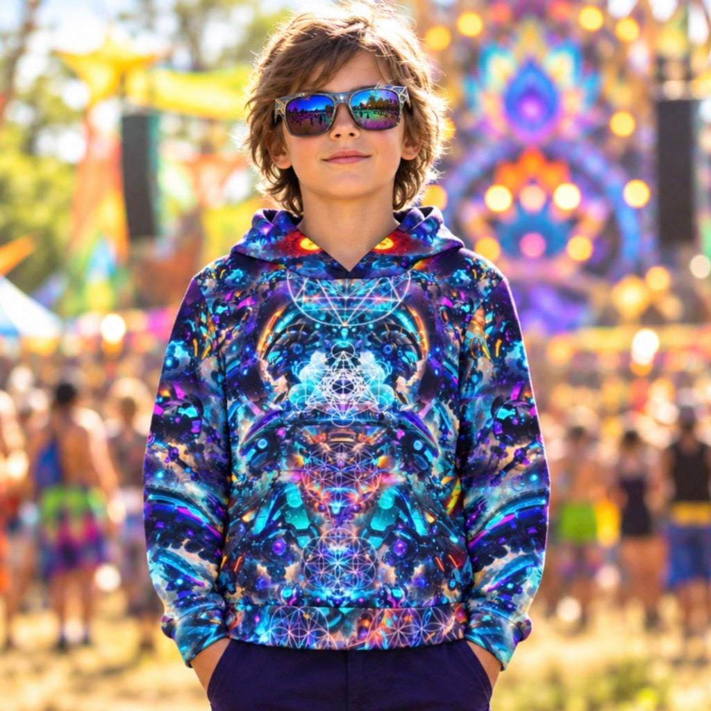 Kid's Pullover Hoodie | Cyberpunk Mech