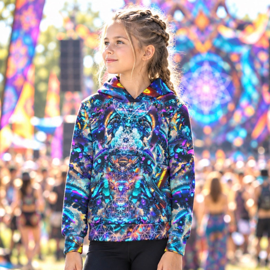 Kid's Pullover Hoodie | Cyberpunk Mech