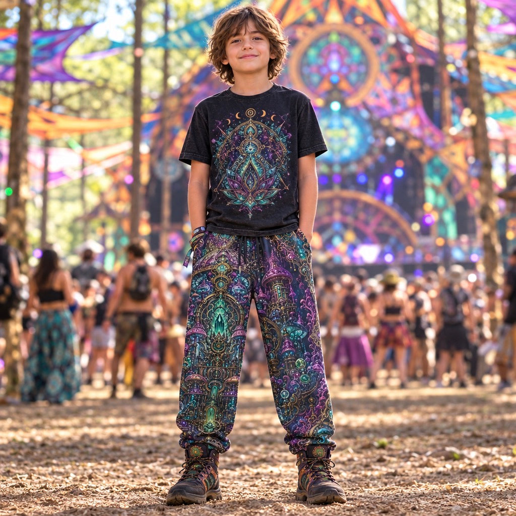 Kid's Cotton Sweatpants | Crystal Shroom Kingdom