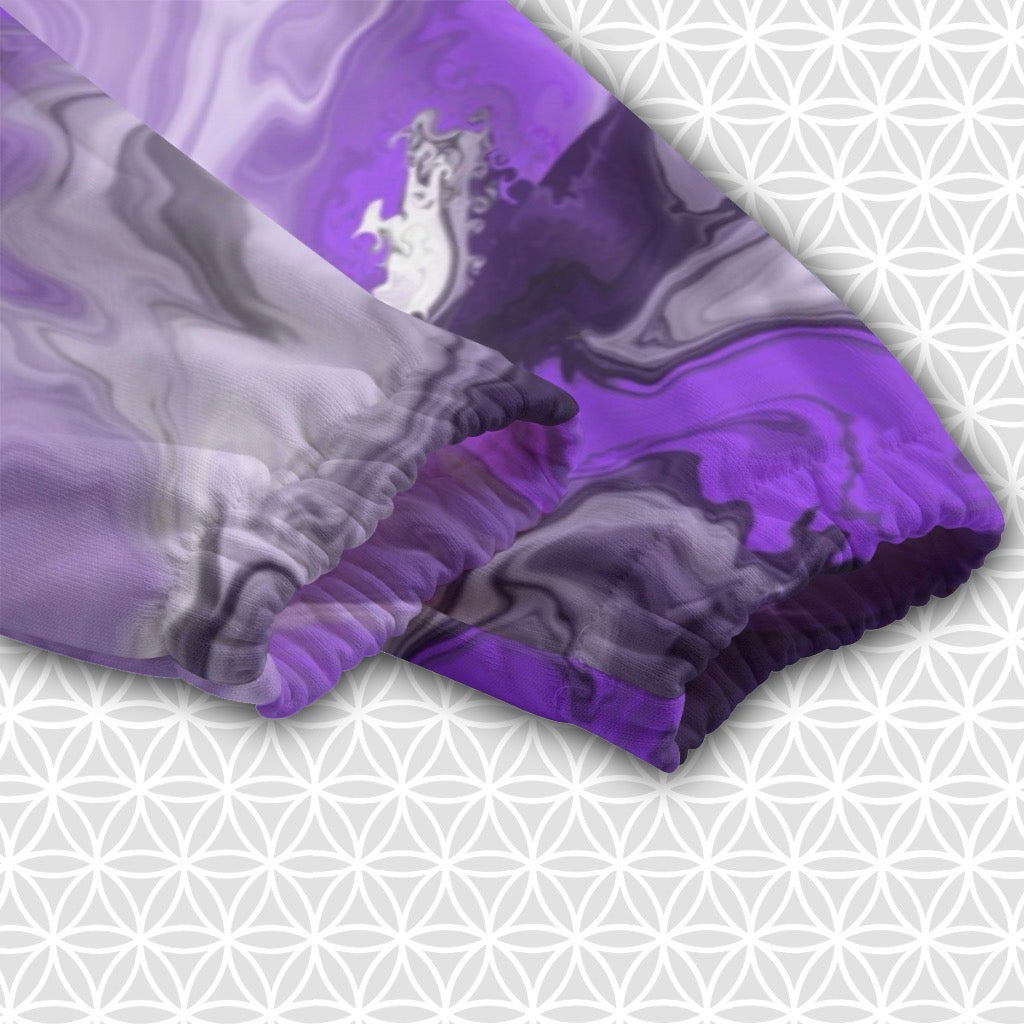 Kid's Cotton Sweatpants | Purple Marble