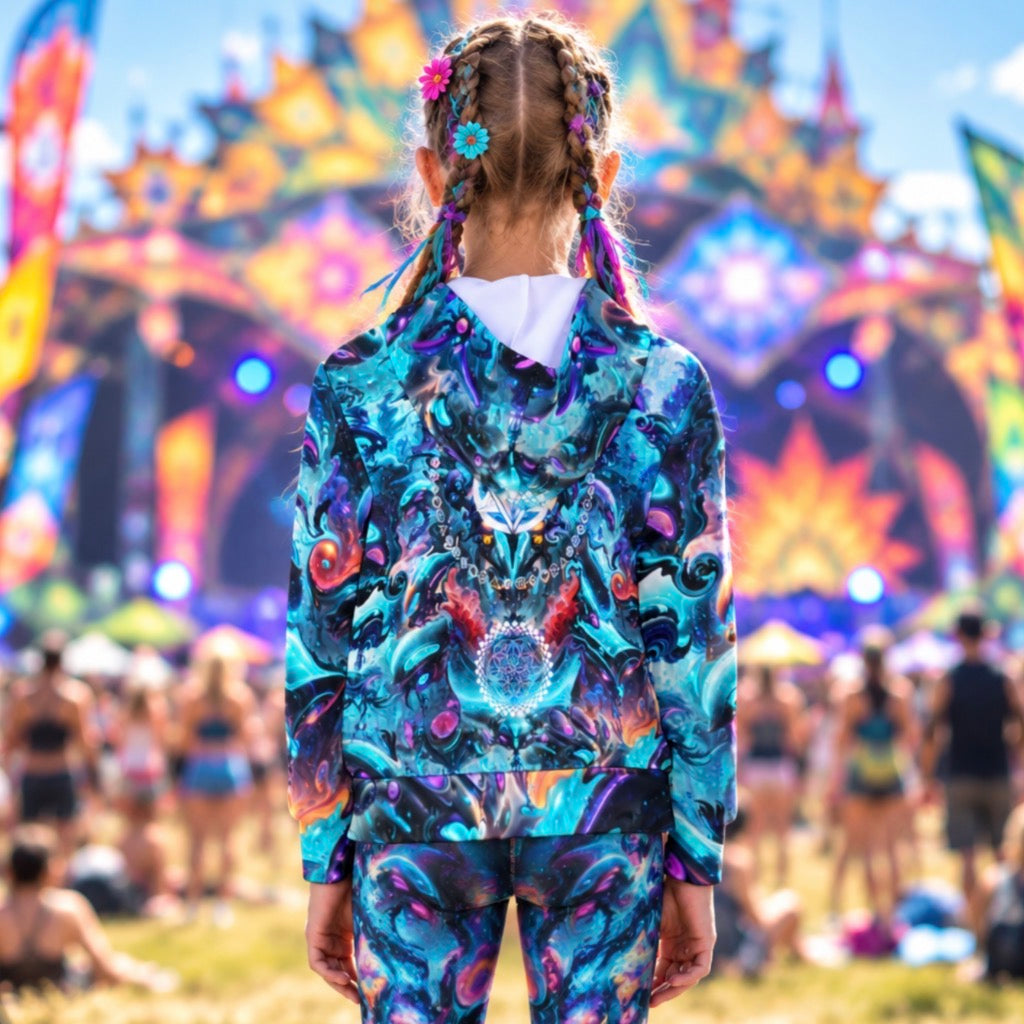 Kid's Pullover Hoodie | Alien Cyber Punk Mech