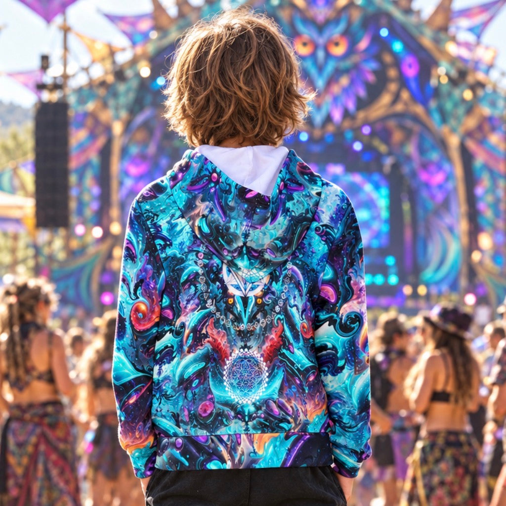 Kid's Pullover Hoodie | Alien Cyber Punk Mech