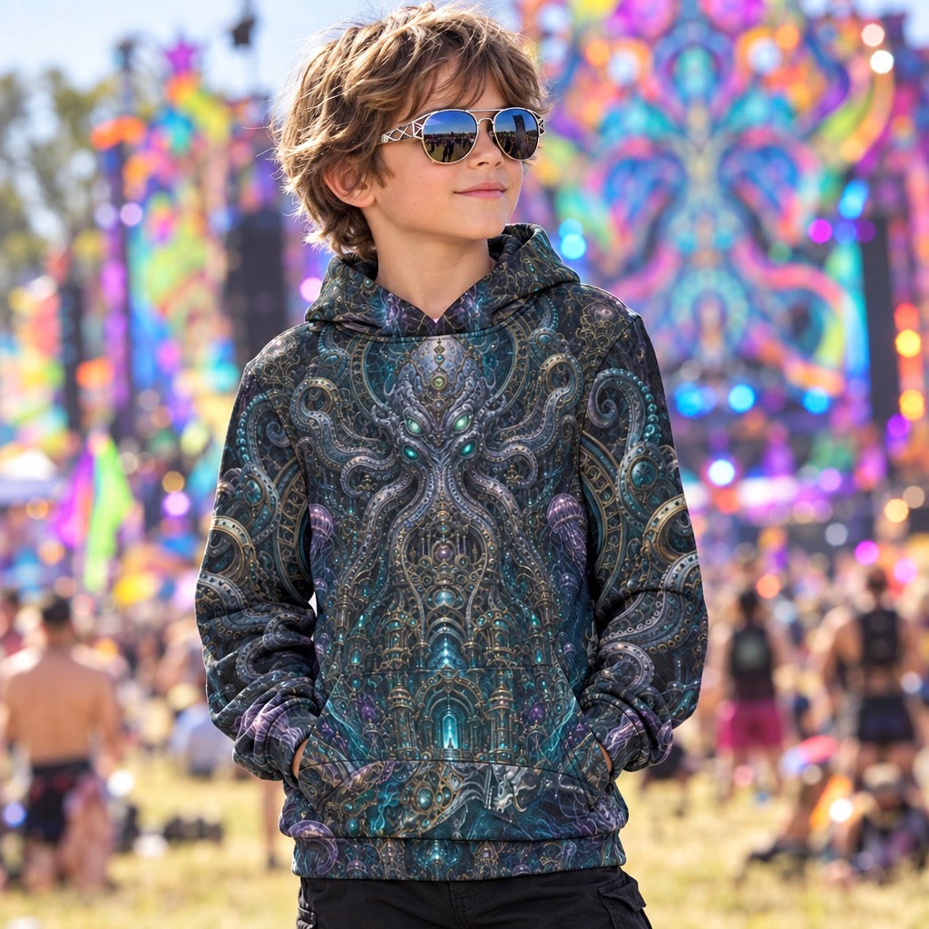 Kid's Pullover Hoodie | Mechanical Kraken