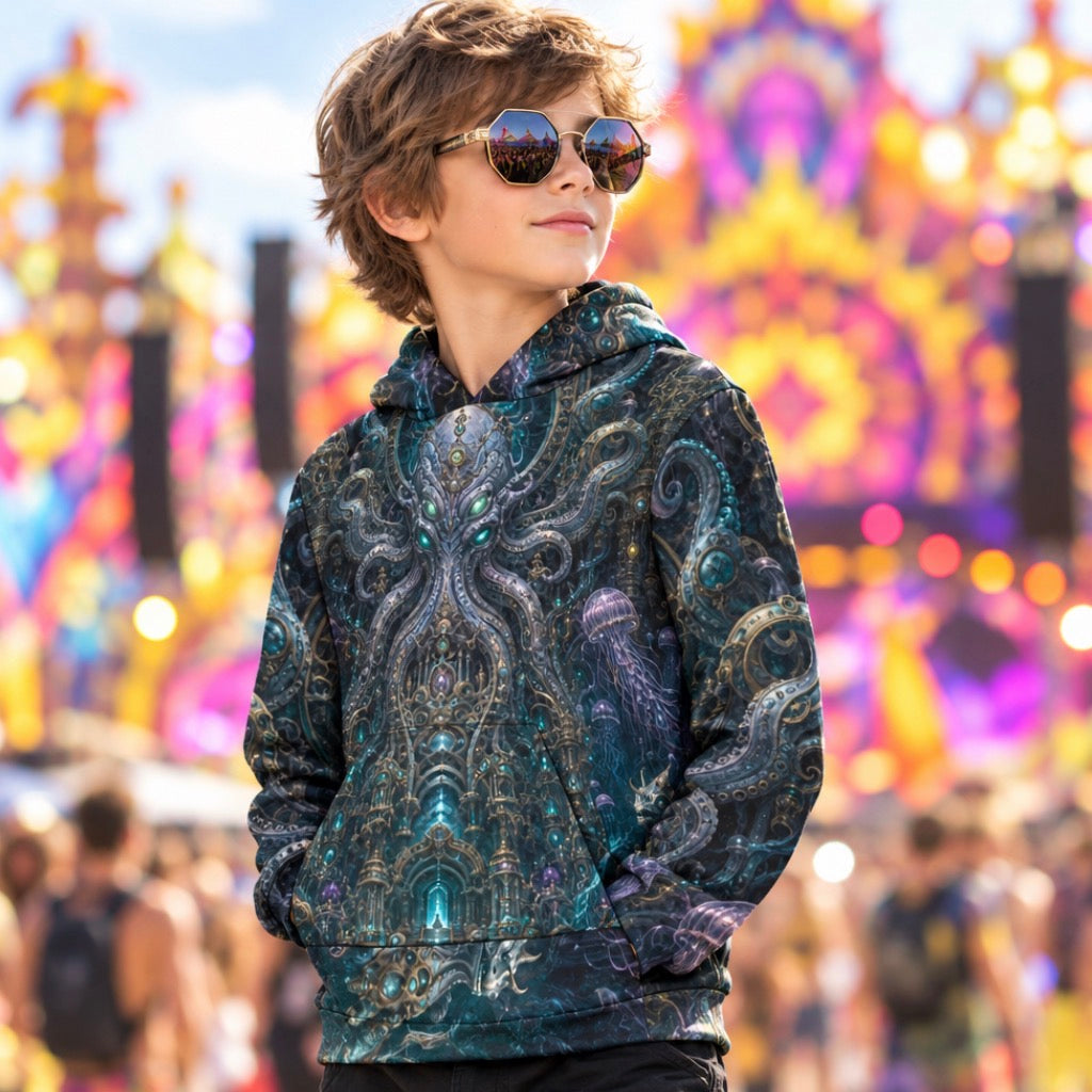 Kid's Pullover Hoodie | Mechanical Kraken
