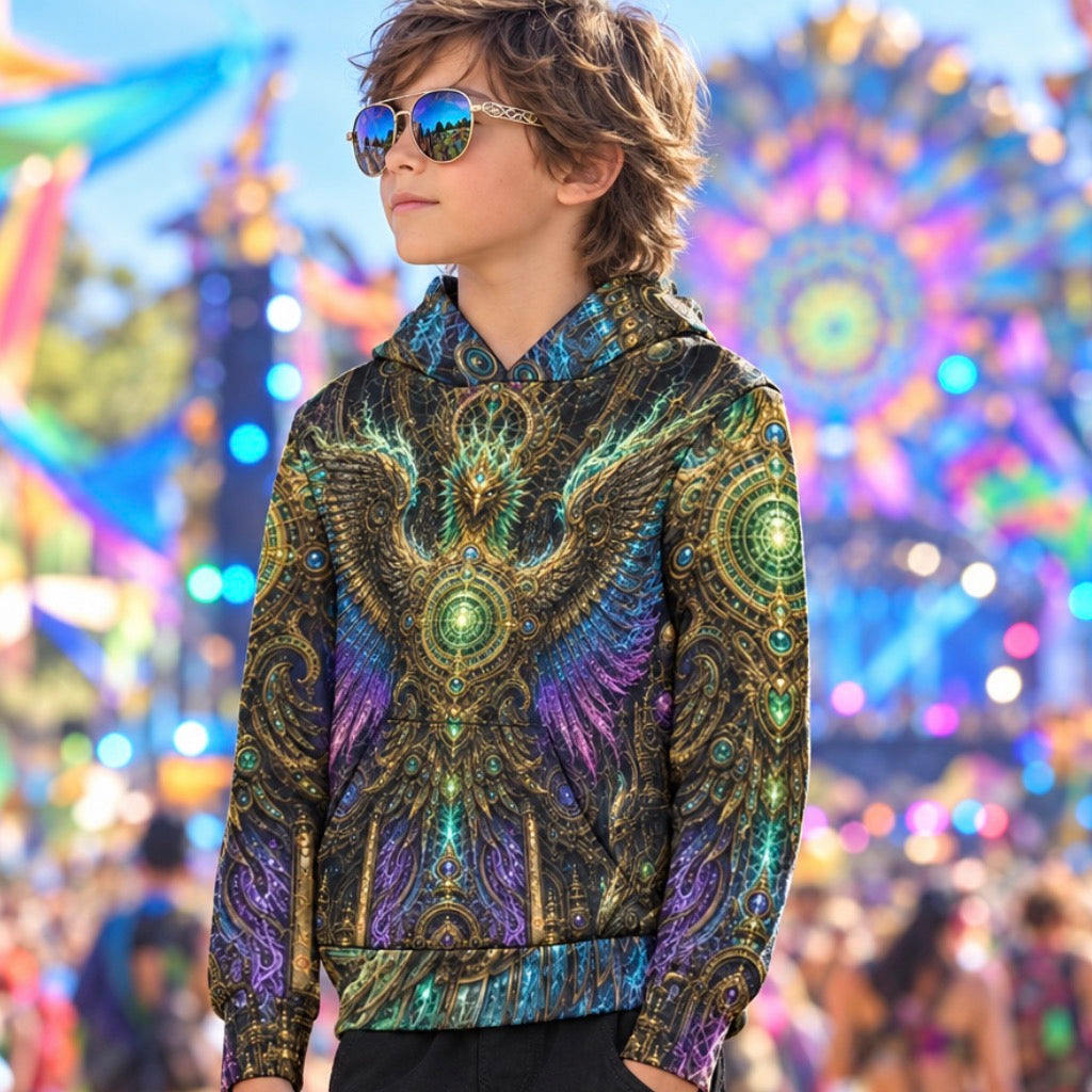 Kid's Pullover Hoodie | Golden Phoenix