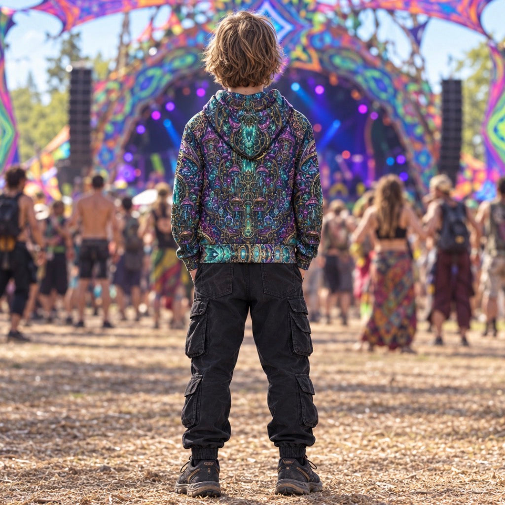 Kid's Pullover Hoodie | Crystal Shroom Kingdom