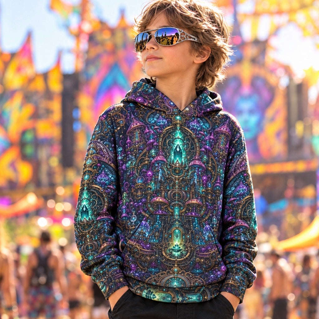 Kid's Pullover Hoodie | Crystal Shroom Kingdom