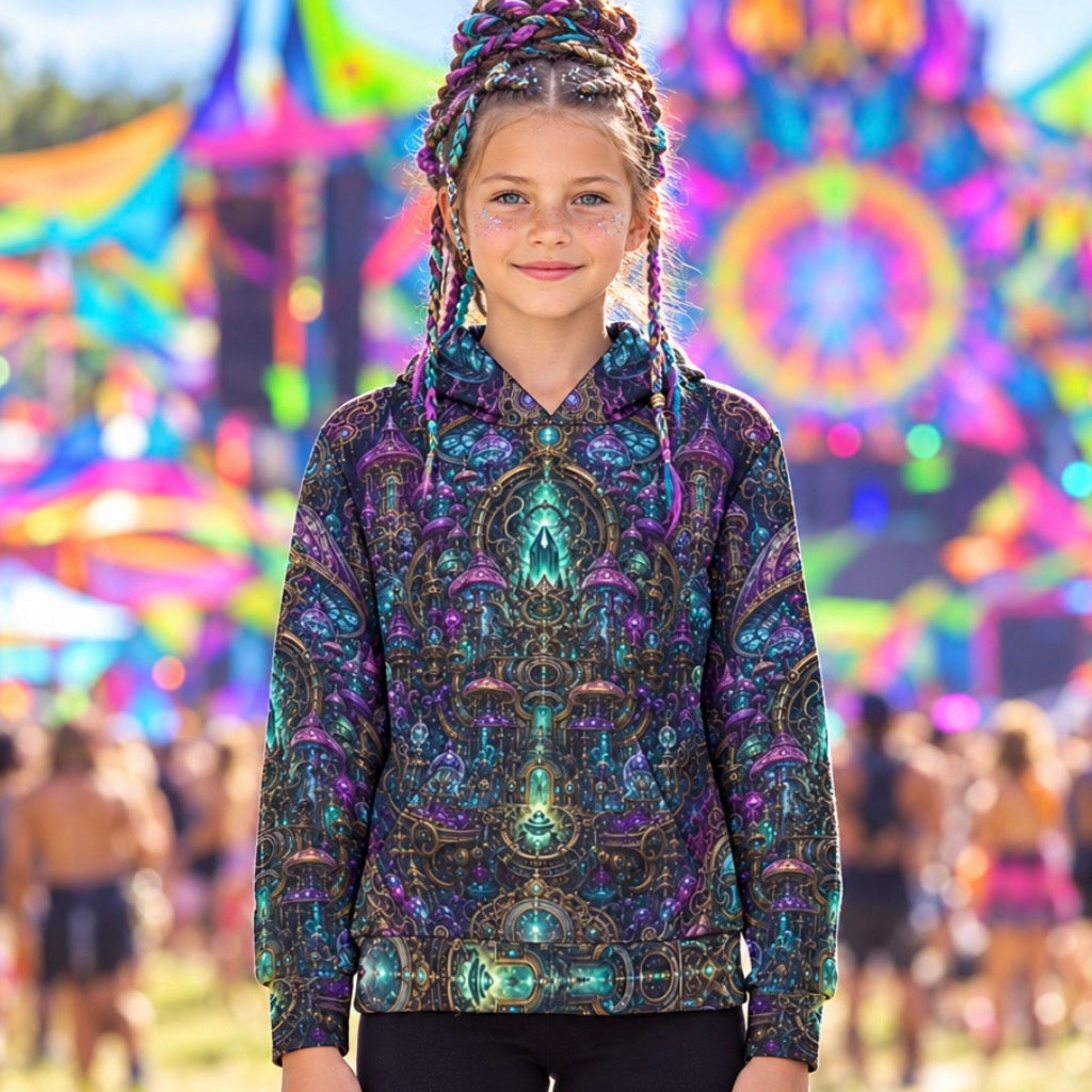 Kid's Pullover Hoodie | Crystal Shroom Kingdom