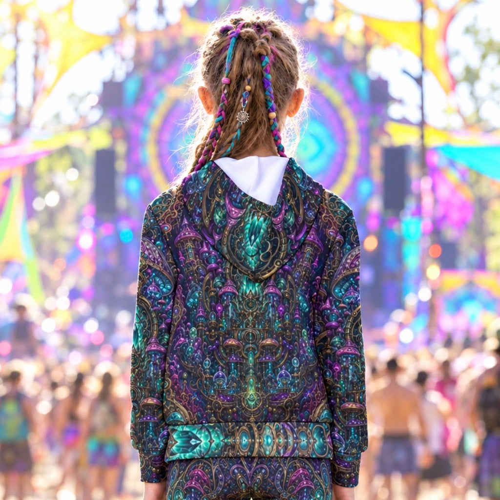 Kid's Pullover Hoodie | Crystal Shroom Kingdom