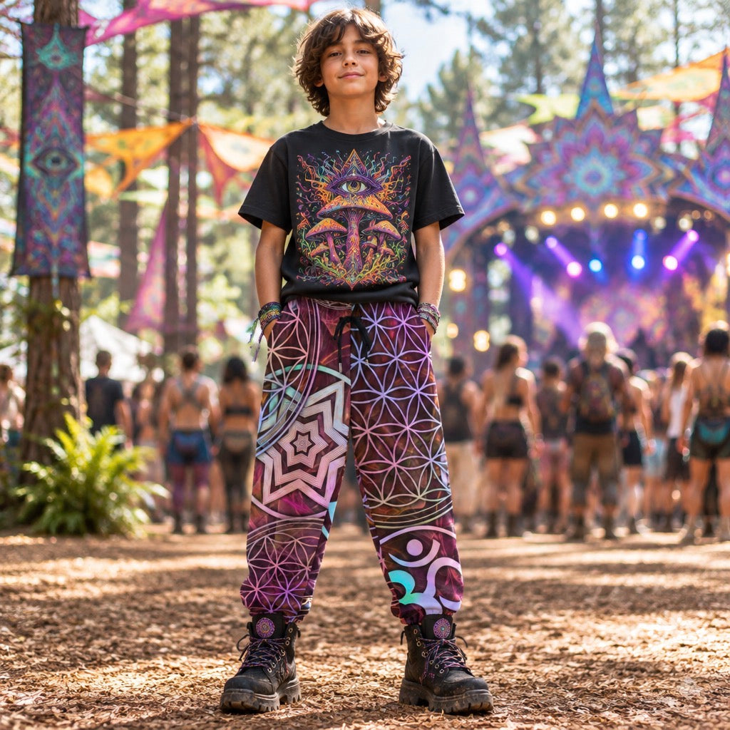 Kid's Cotton Sweatpants | Sacred Geo