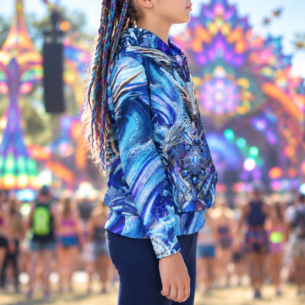 Kid's Pullover Hoodie | Electric Dragonscape