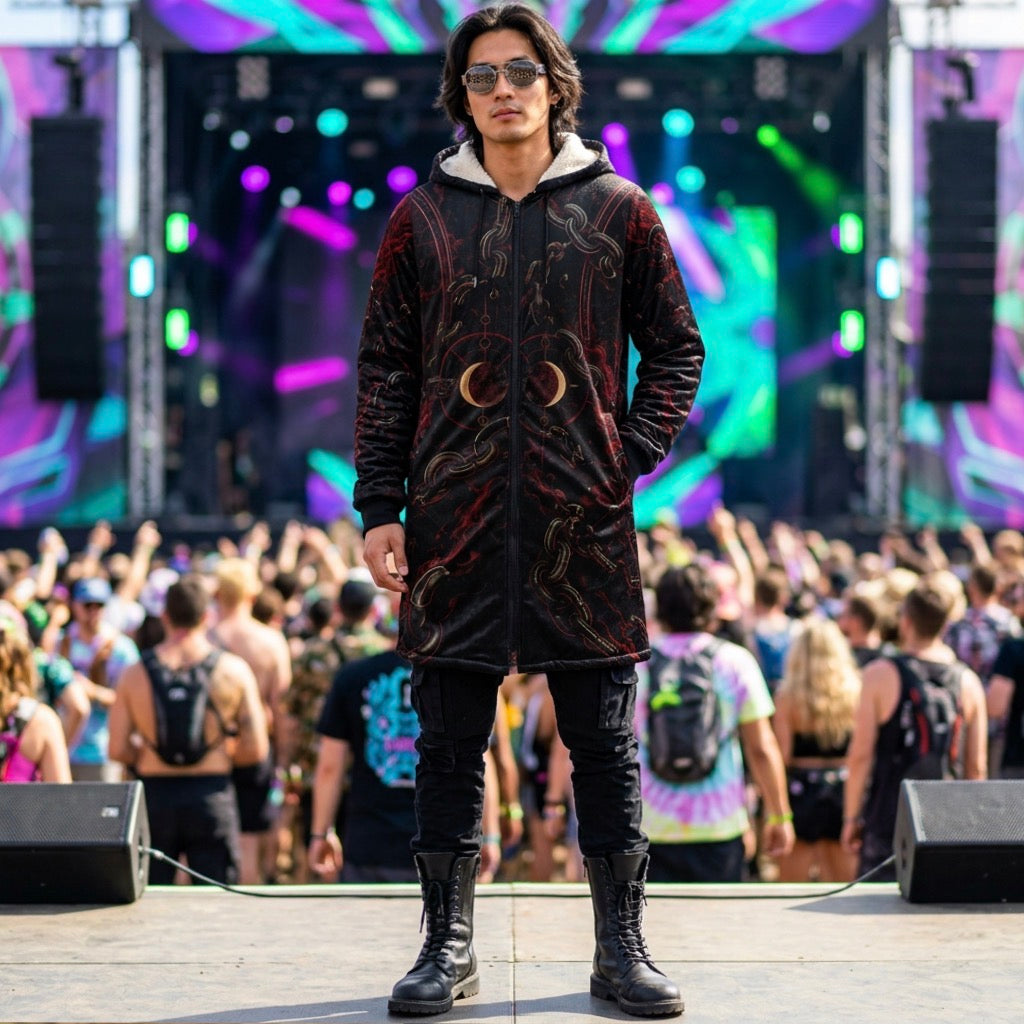 Crimson Fenrir Men’s Rave Zipper Cloak
