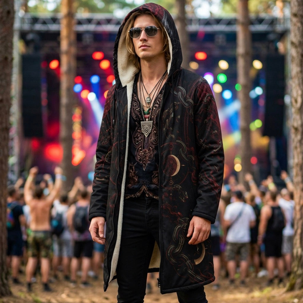 Crimson Fenrir Men’s Rave Zipper Cloak