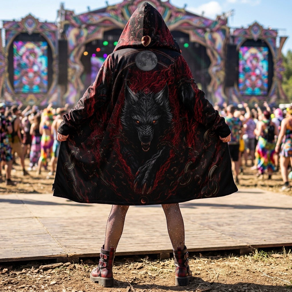 Crimson Fenrir Women’s Rave Zipper Cloak