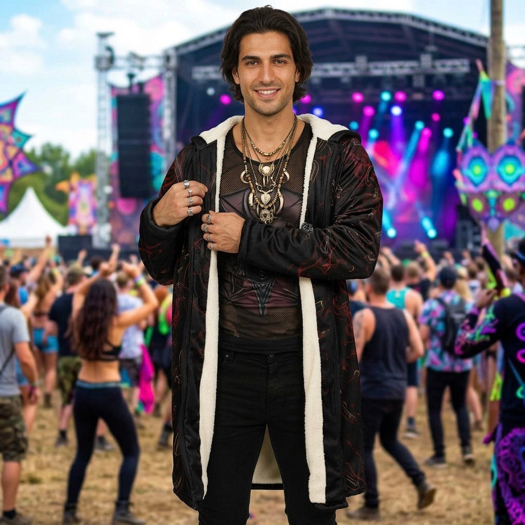 Crimson Fenrir Men’s Rave Zipper Cloak
