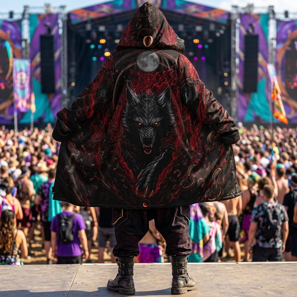 Crimson Fenrir Men’s Rave Zipper Cloak