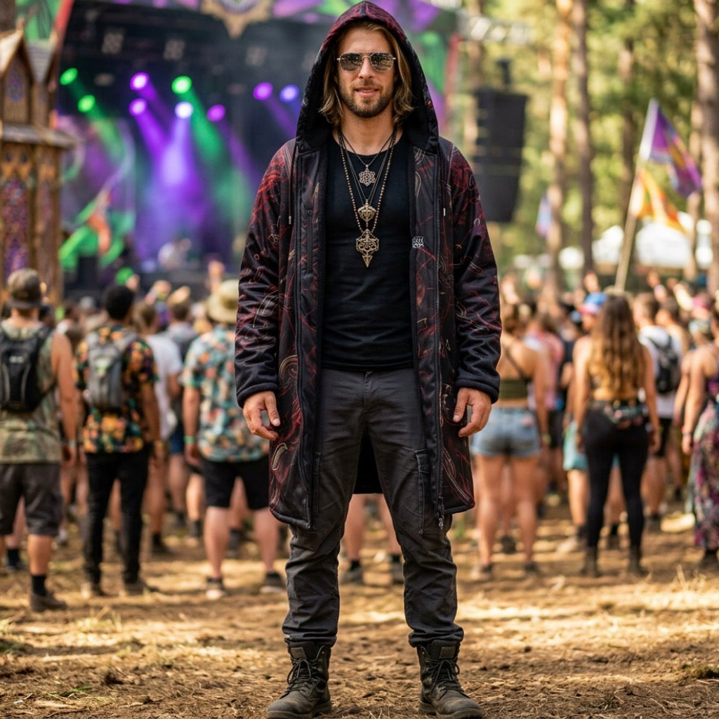 Crimson Fenrir Men’s Rave Zipper Cloak