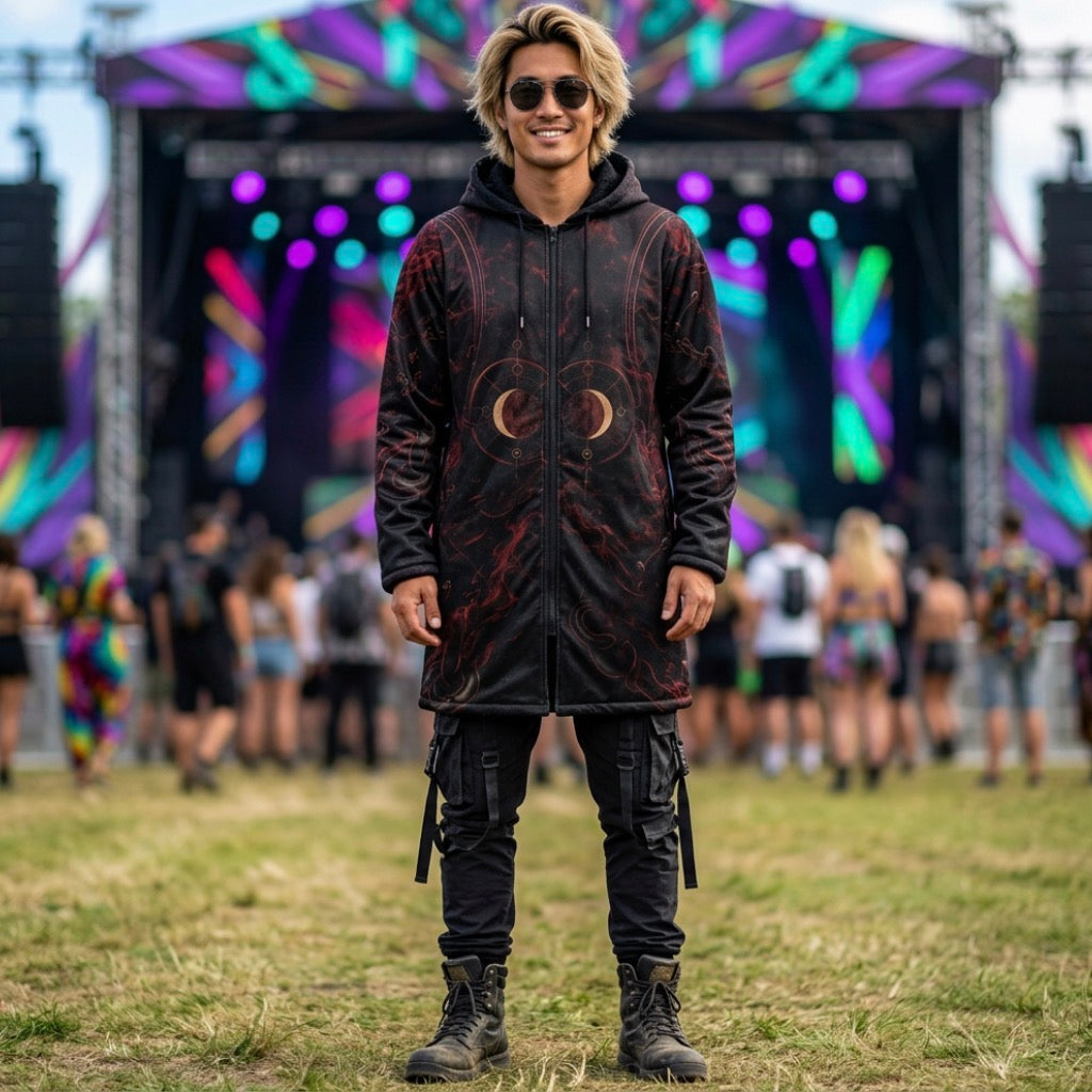 Crimson Fenrir Men’s Rave Zipper Cloak