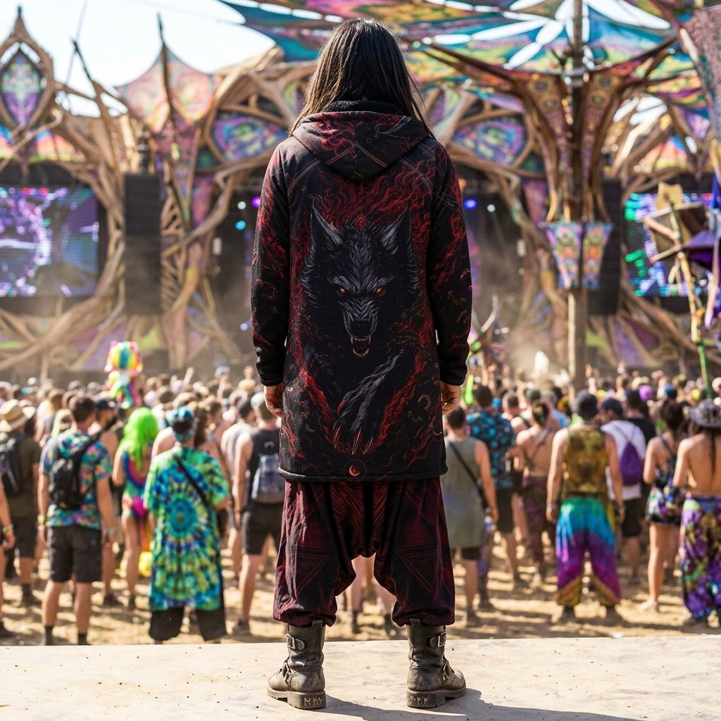 Crimson Fenrir Men’s Rave Zipper Cloak