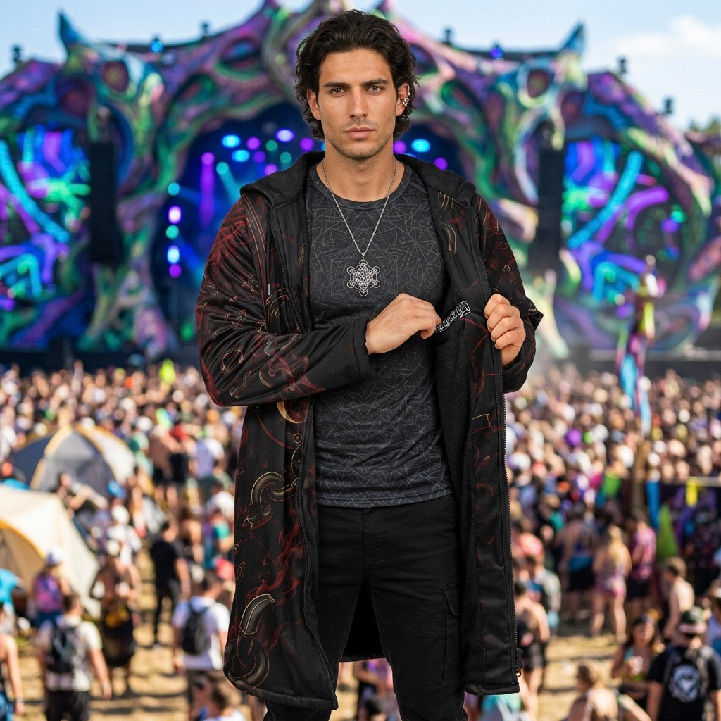 Crimson Fenrir Men’s Rave Zipper Cloak