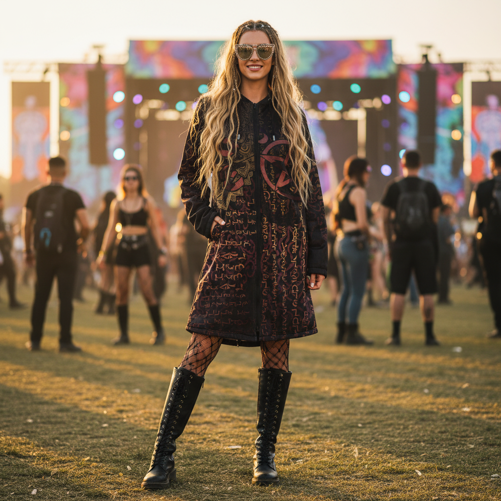Enochian Vision Orange Women's Festival Cloak