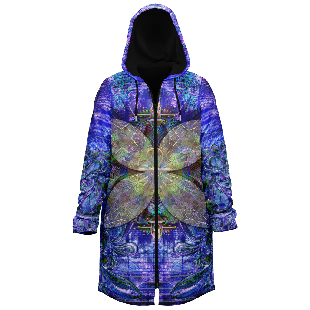 Temple Of Horus Men's Festival Cloak side view with psychedelic art