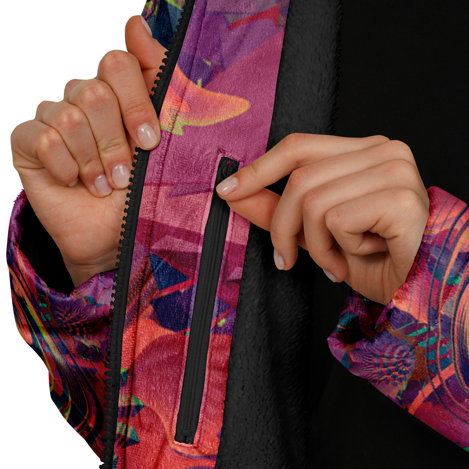 Fuchsia Shroom Flower Of Life Women's Festival Cloak
