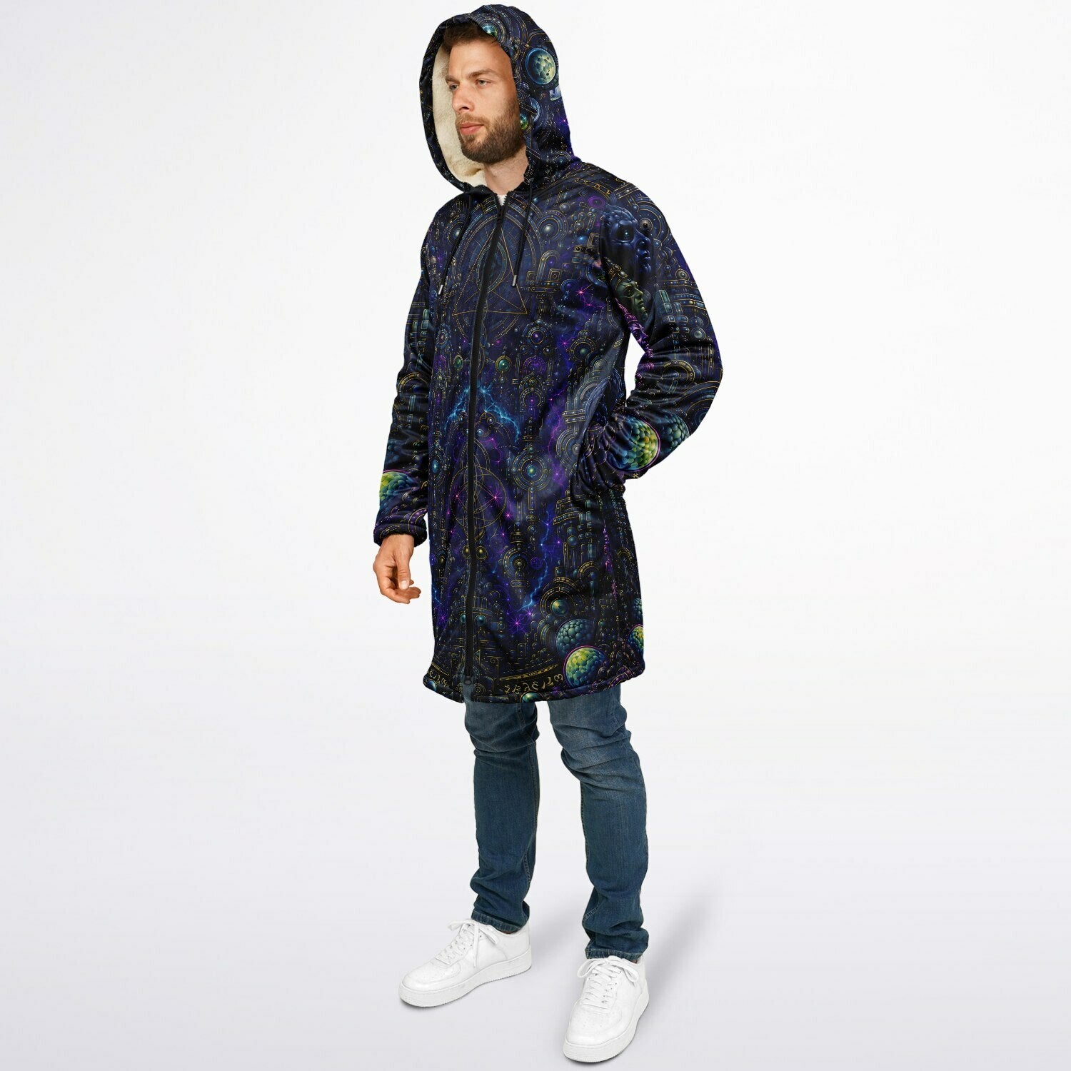 Celestial Tempe White Zipper Cloak