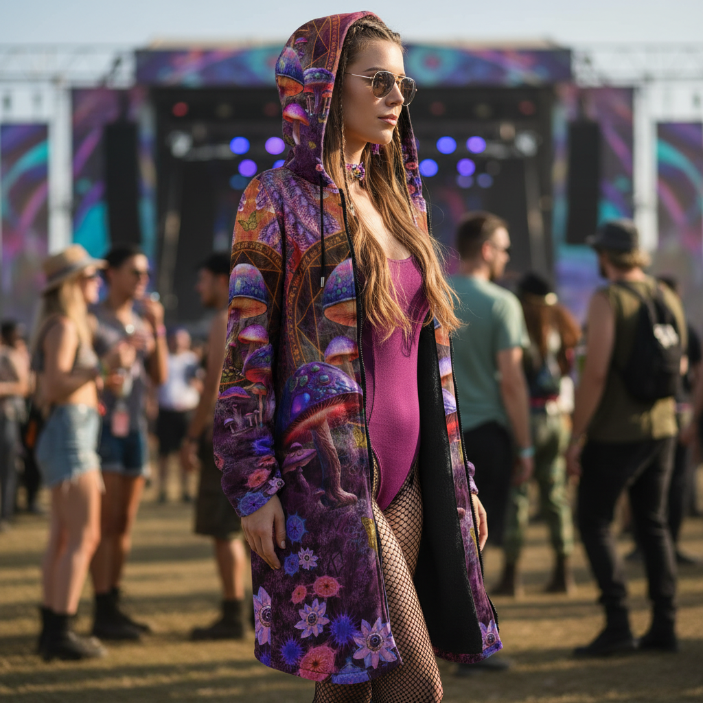 Shroom Rx Pink Women's Festival Cloak