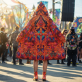 Cosmic Cross Red Women's Festival Cloak