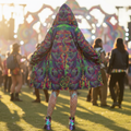 Shroom Flower Of Life Dark Rainbow Women's Festival Cloak