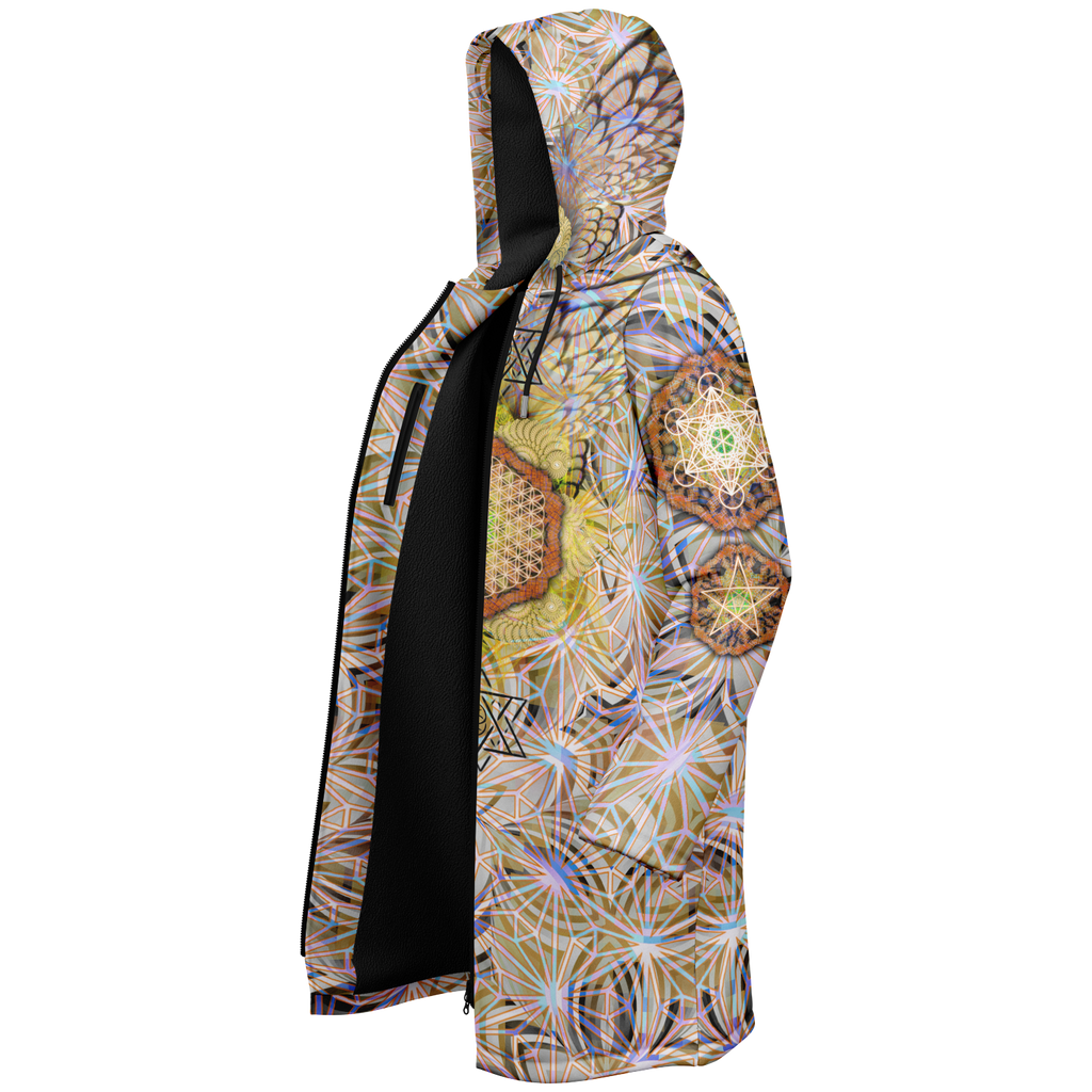 Angel Catcher Light Yellow Men's Festival Cloak back view with music festivals