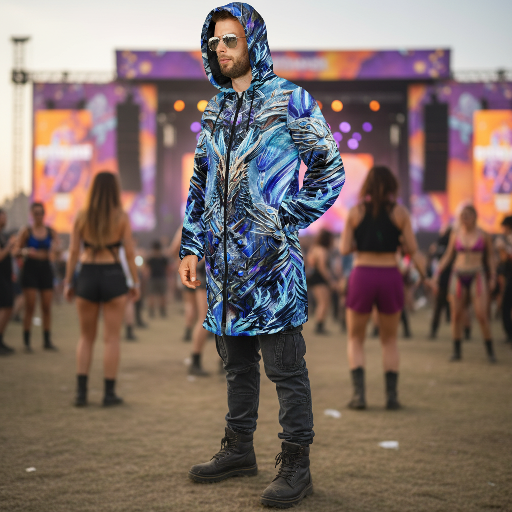 Electric Dragonscape Men's Festival Cloak