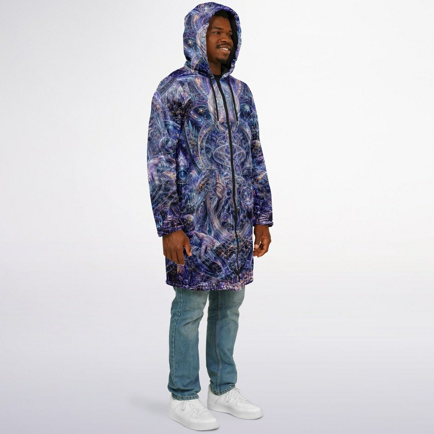 Galactic Alien Oracle Zipper Black Cloak