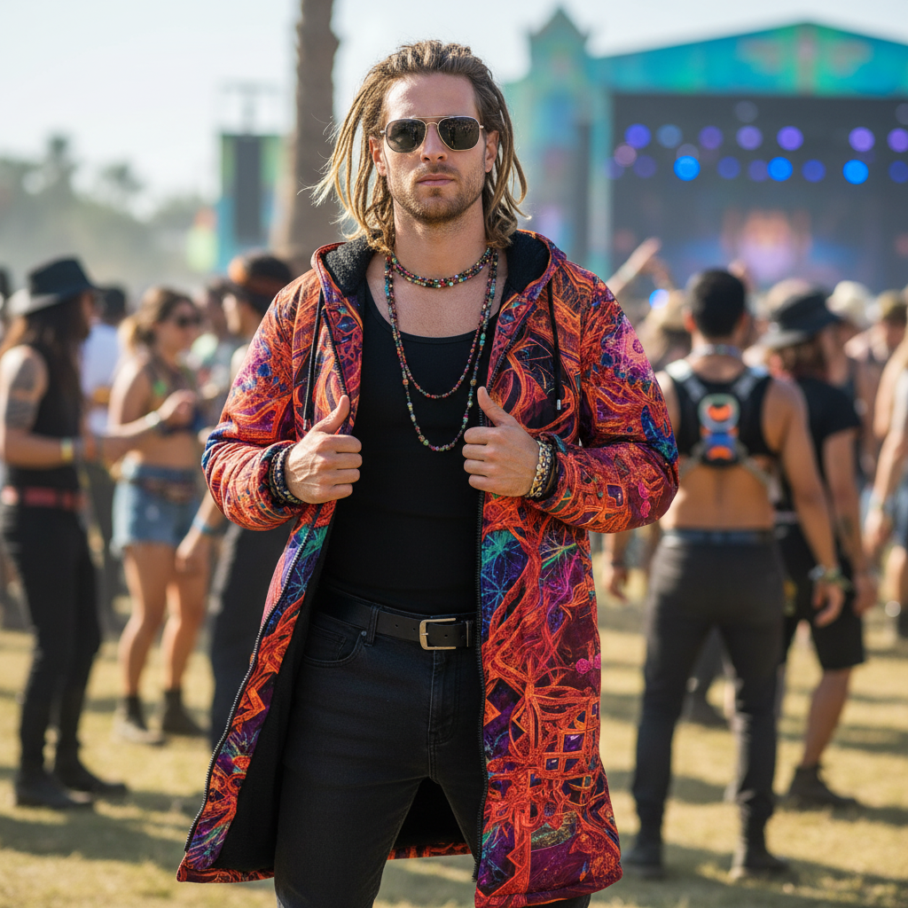 Cosmic Cross Red Men's Festival Cloak