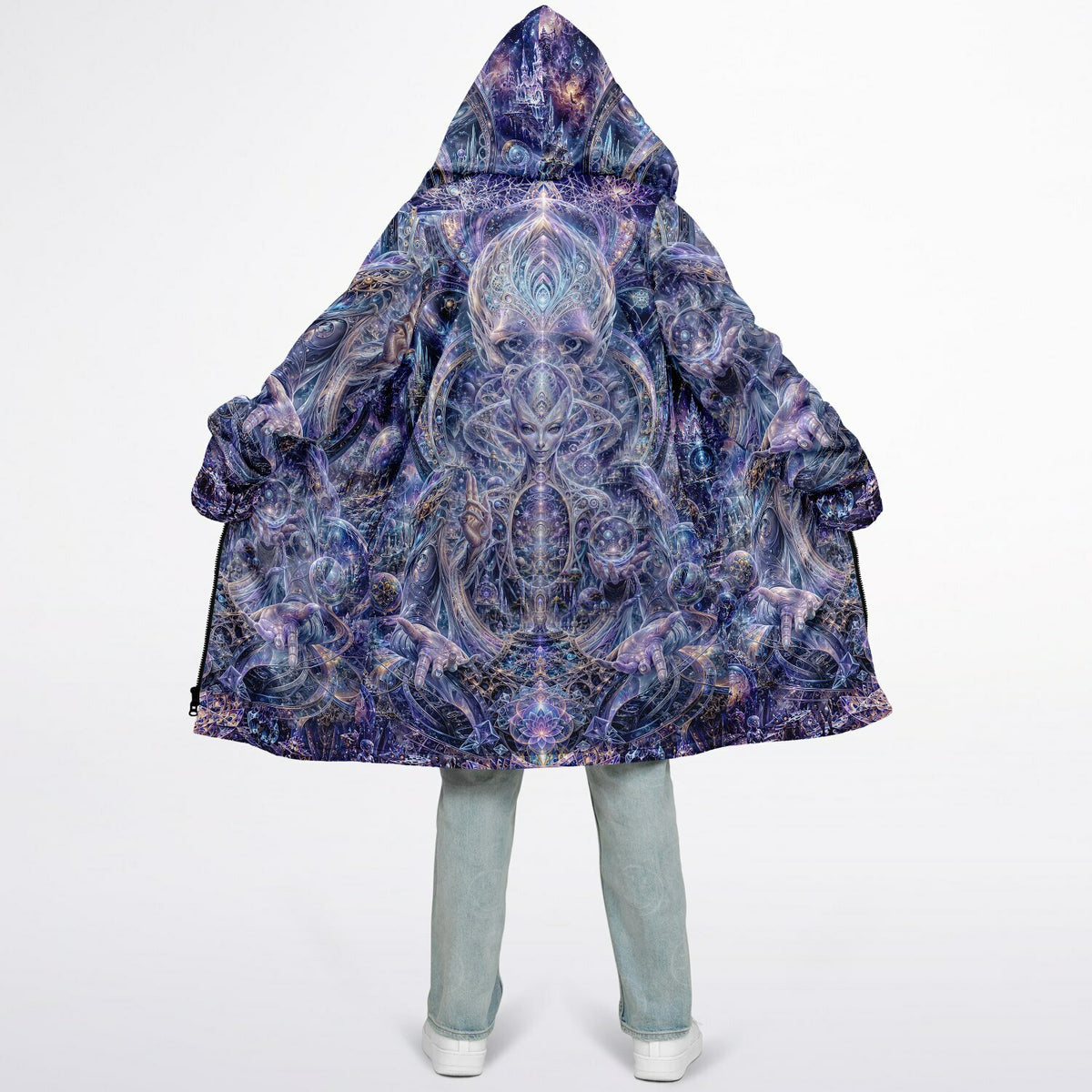 Galactic Alien Oracle Zipper Black Cloak