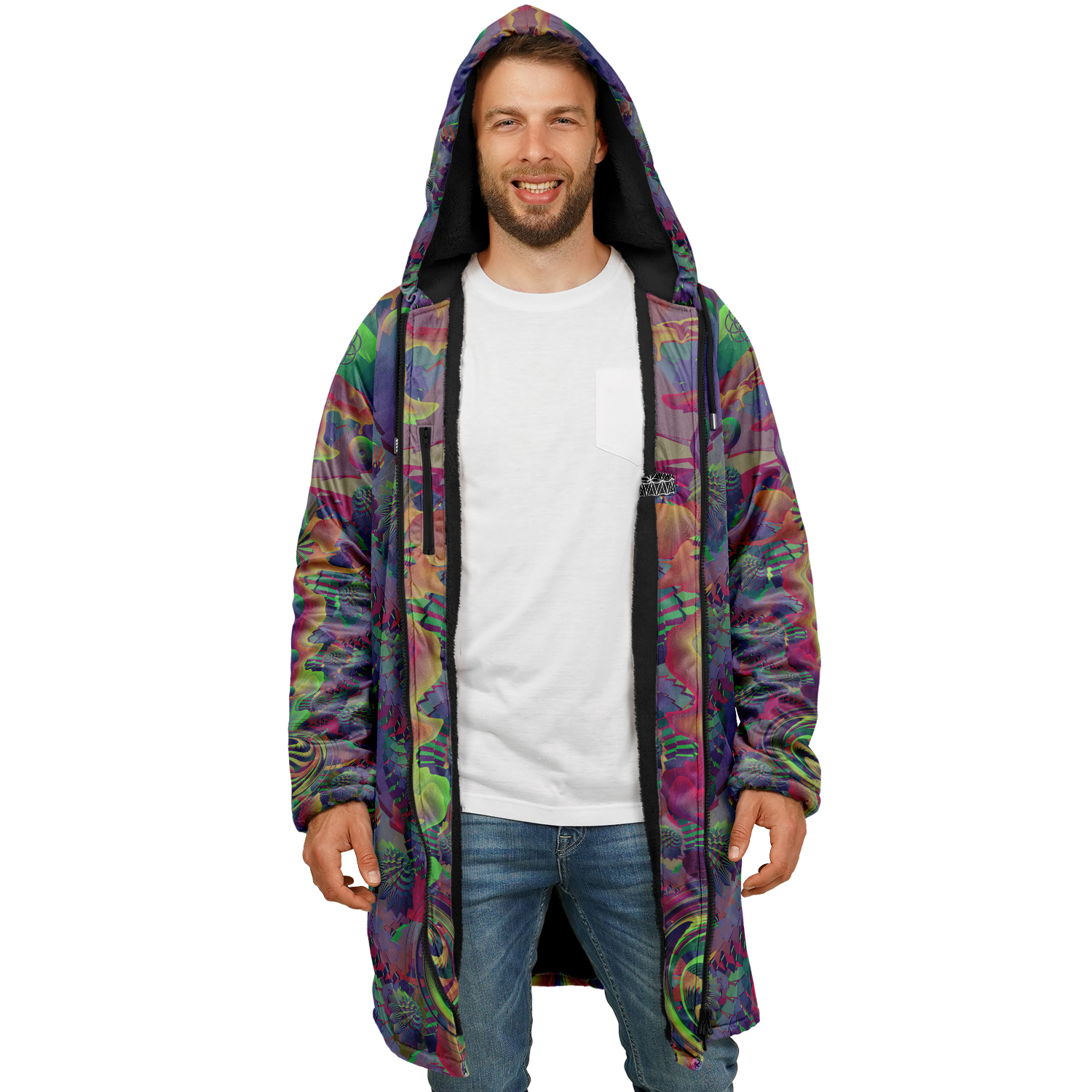 Cloak | Shroom Flower of Life Dark Rainbow