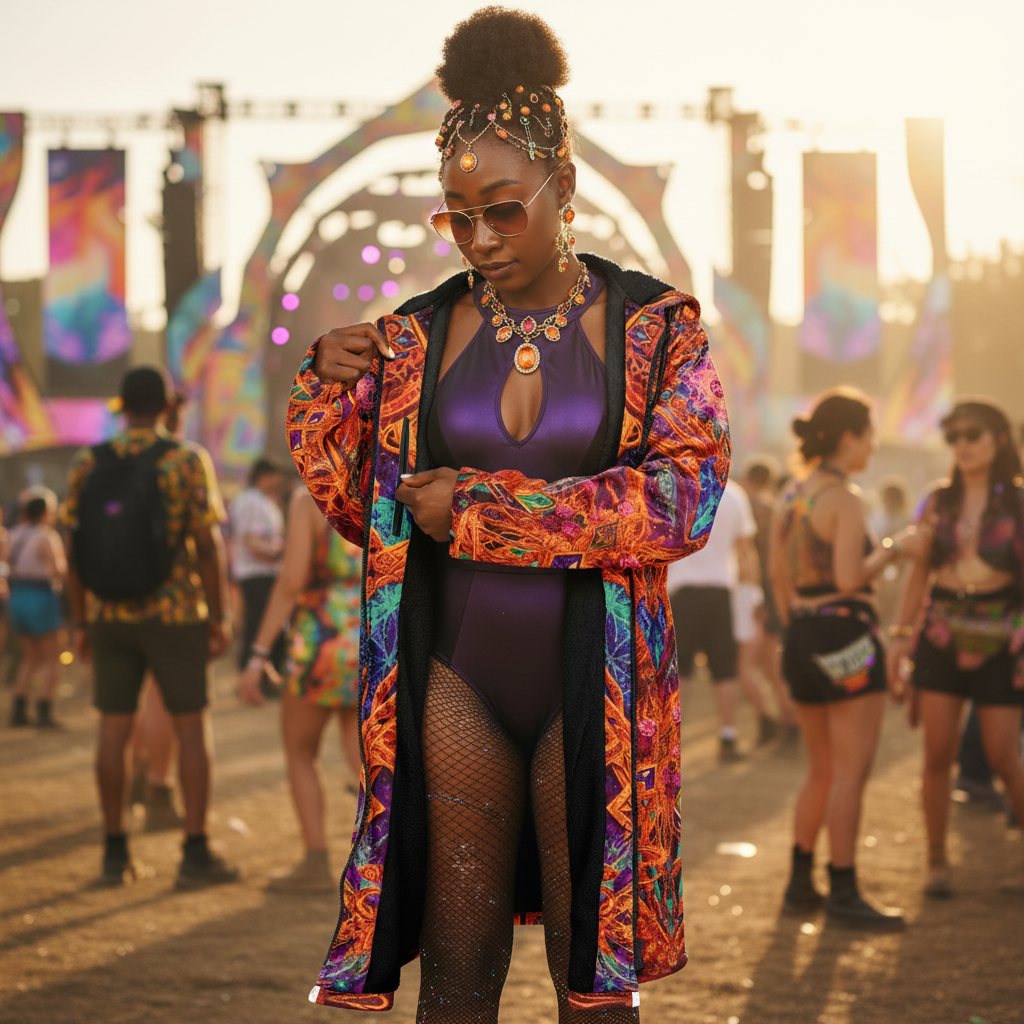 Cosmic Cross Red Women's Festival Cloak