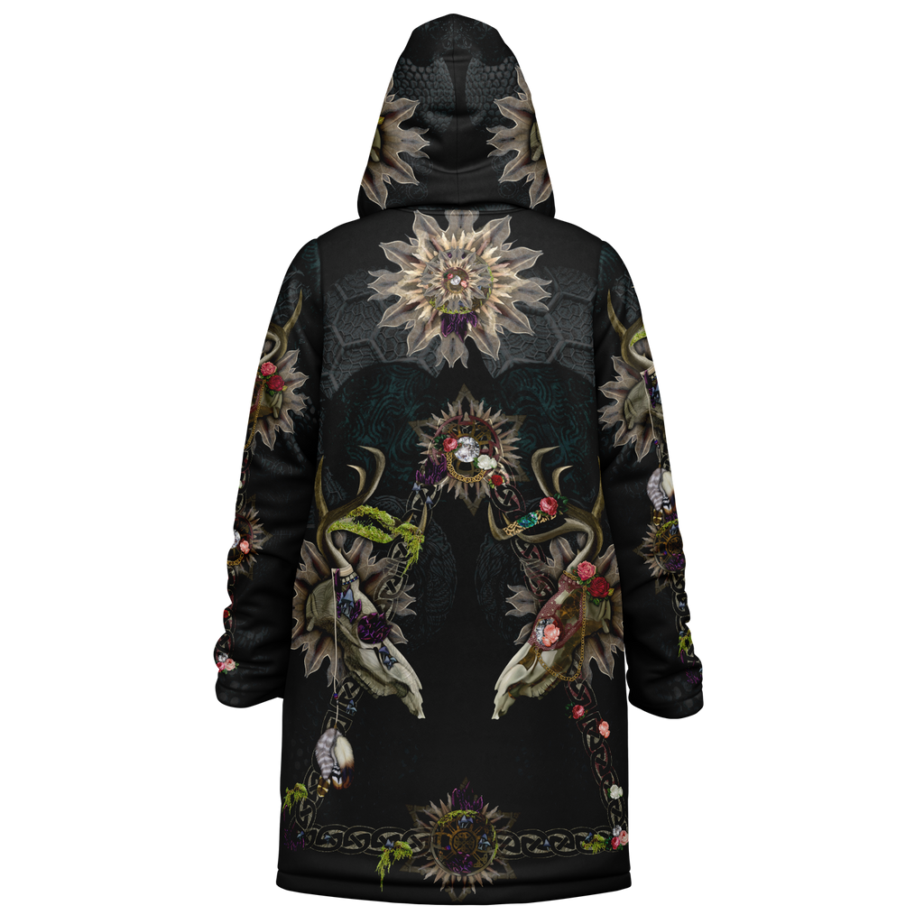 Forest Wizard S Men's Festival Cloak detail view with statement outerwear
