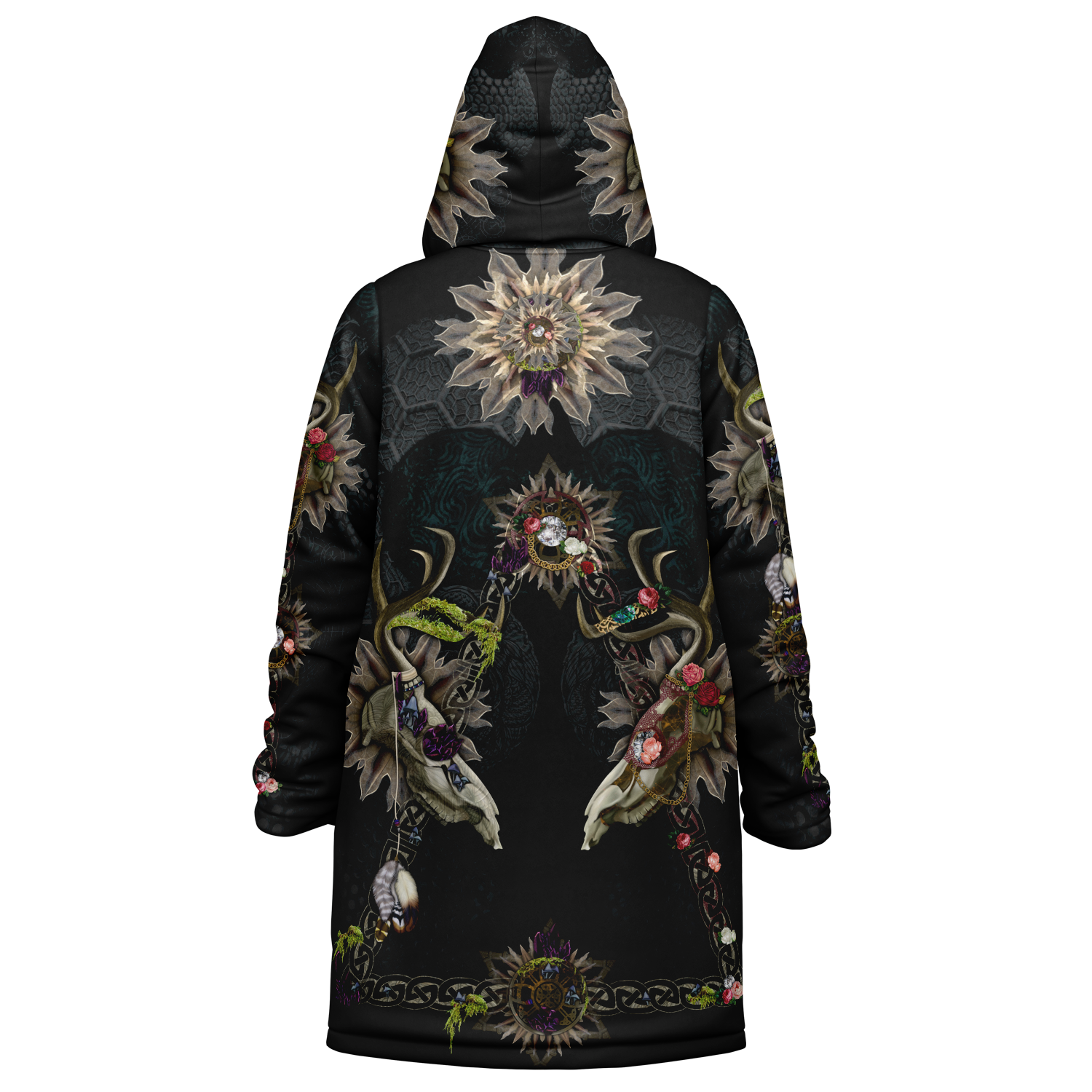 Forest Wizard S Men's Festival Cloak detail view with statement outerwear