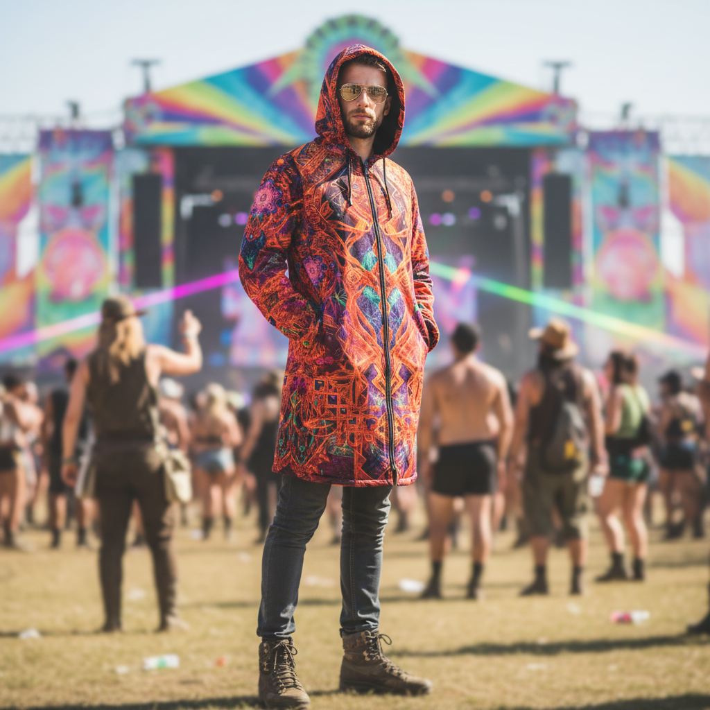 Cosmic Cross Red Men's Festival Cloak